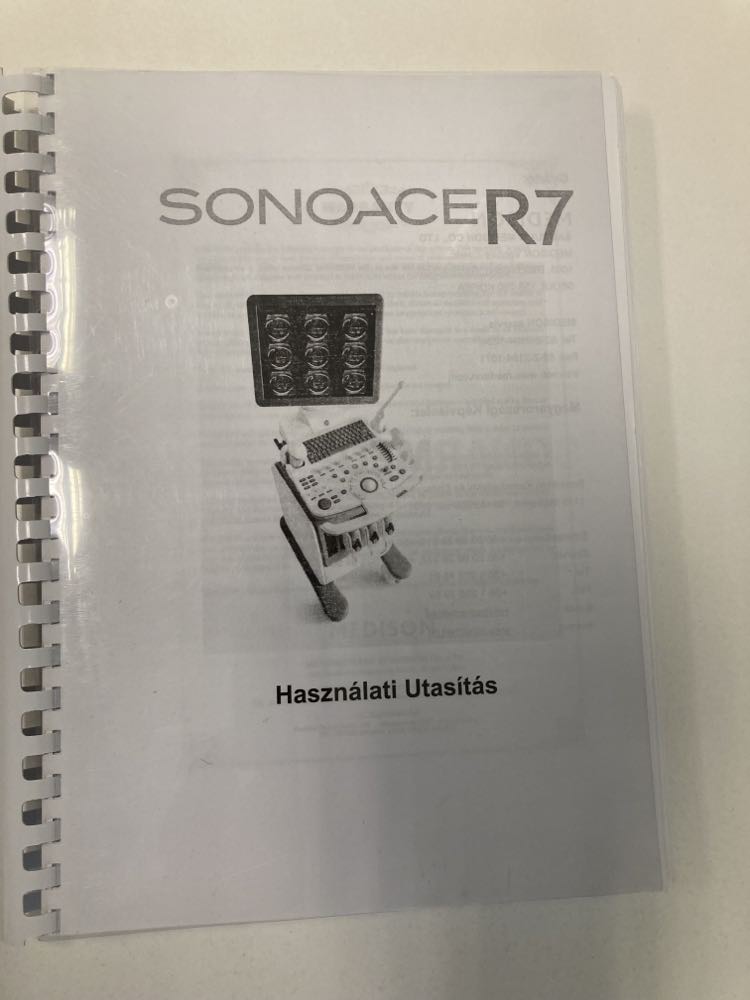 Használt SonoAce R7 szülészeti-nőgyógyászati ultrahang készülék magyar nyelvű használati utasítása